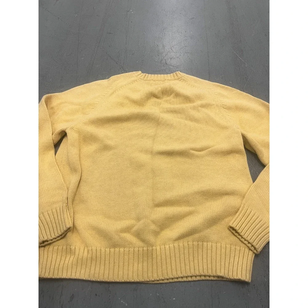 Lands' End‎ Sweater Womens M 38-40 Yellow Regular Fit Knitted Warm Wear Outdoor